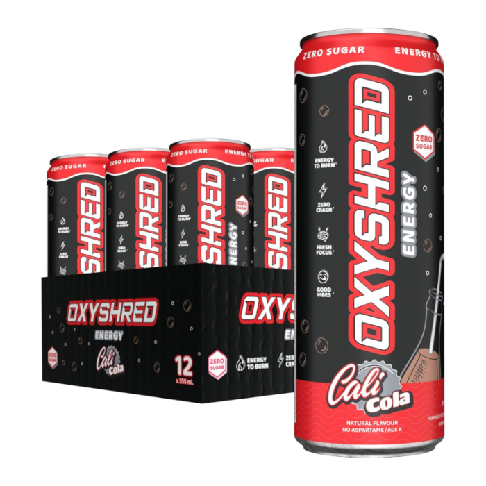 OxyShred Cali Cola Ultra Energy Drink 12 x 355ml - Out of Date